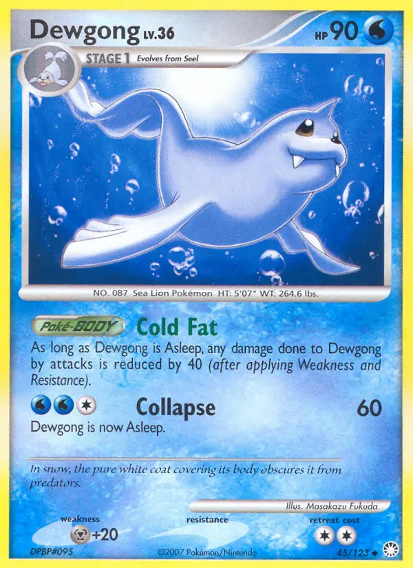 Dewgong Uncommon Pokemon card #45 from Mysterious Treasures
