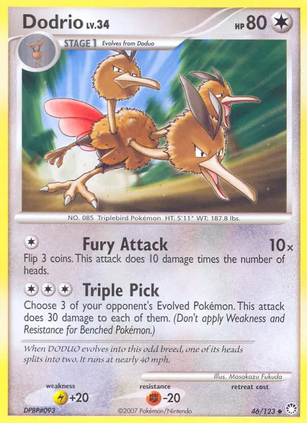 Dodrio Uncommon Pokemon card #46 from Mysterious Treasures