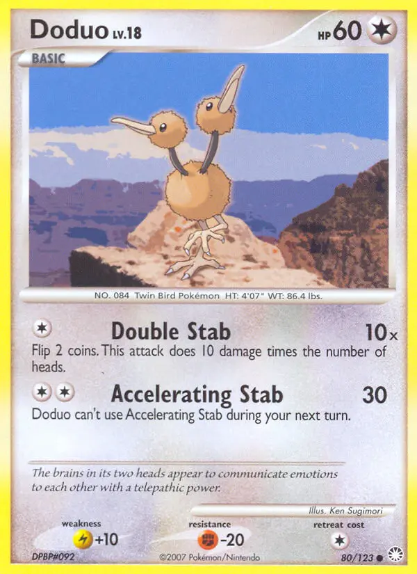 Doduo Common Pokemon card #80 from Mysterious Treasures