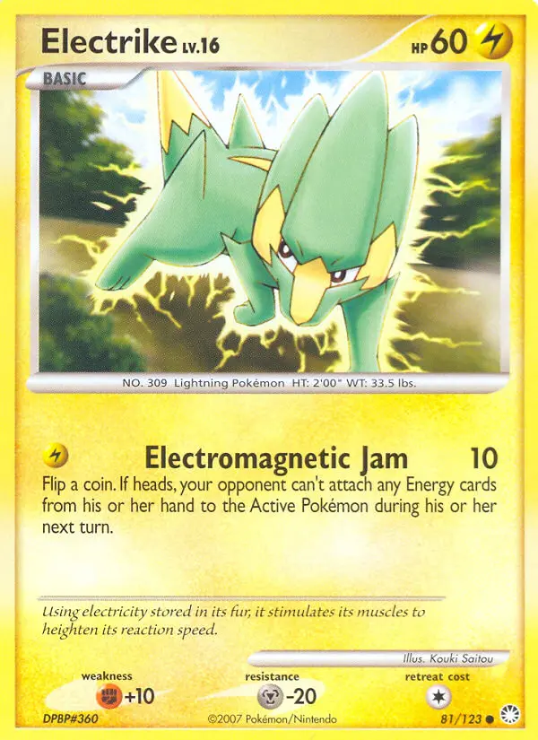 Electrike Common Pokemon card #81 from Mysterious Treasures