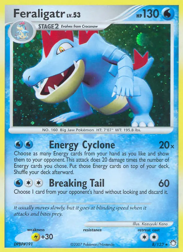 Feraligatr Rare Holo Pokemon card #8 from Mysterious Treasures