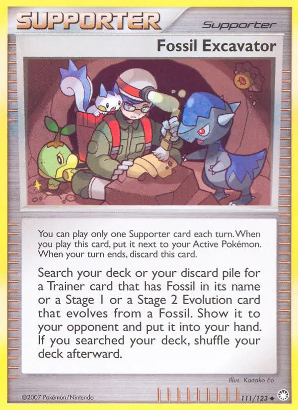Fossil Excavator Uncommon Pokemon card #111 from Mysterious Treasures