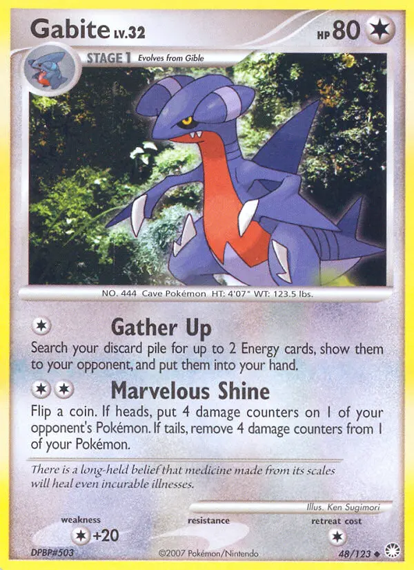 Gabite Uncommon Pokemon card #48 from Mysterious Treasures