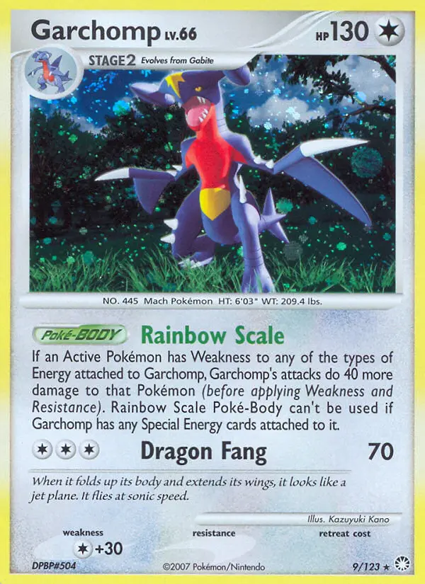 Garchomp Rare Holo Pokemon card #9 from Mysterious Treasures