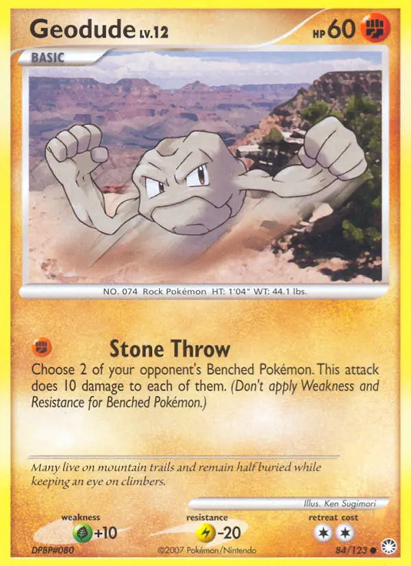 Geodude Common Pokemon card #84 from Mysterious Treasures