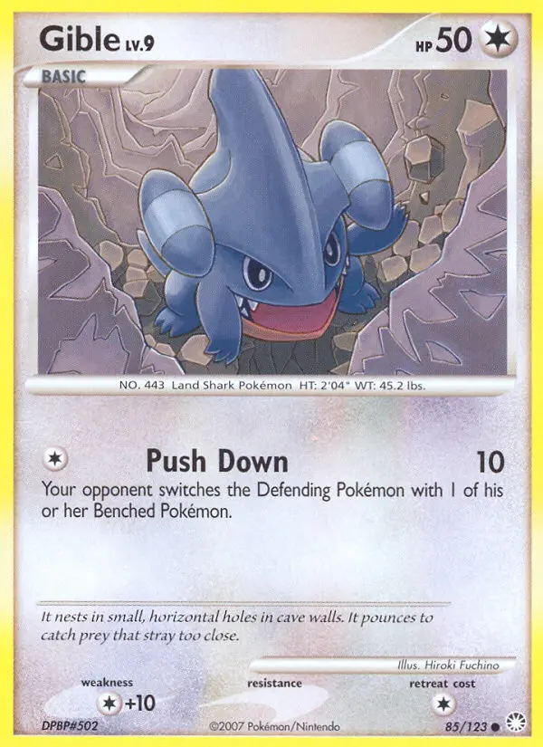 Gible Common Pokemon card #85 from Mysterious Treasures