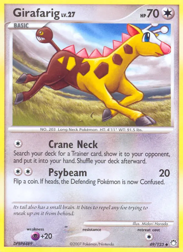Girafarig Uncommon Pokemon card #49 from Mysterious Treasures