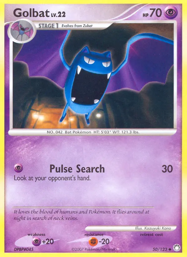 Golbat Uncommon Pokemon card #50 from Mysterious Treasures