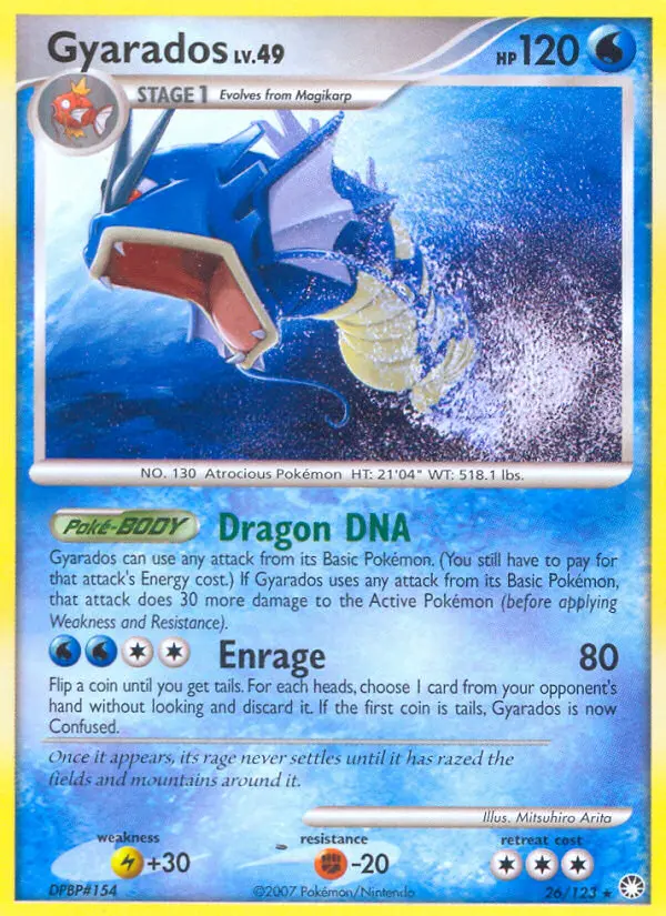 Gyarados Rare Pokemon card #26 from Mysterious Treasures