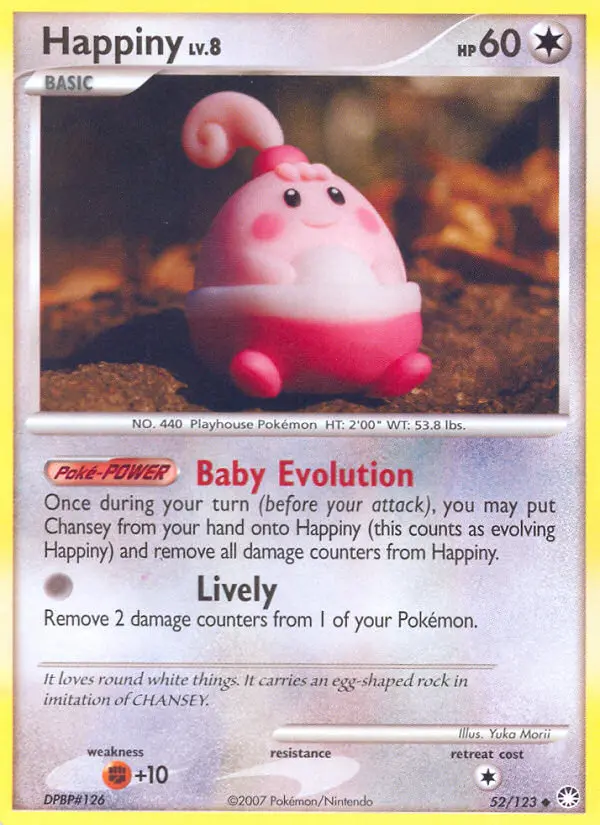 Happiny Uncommon Pokemon card #52 from Mysterious Treasures