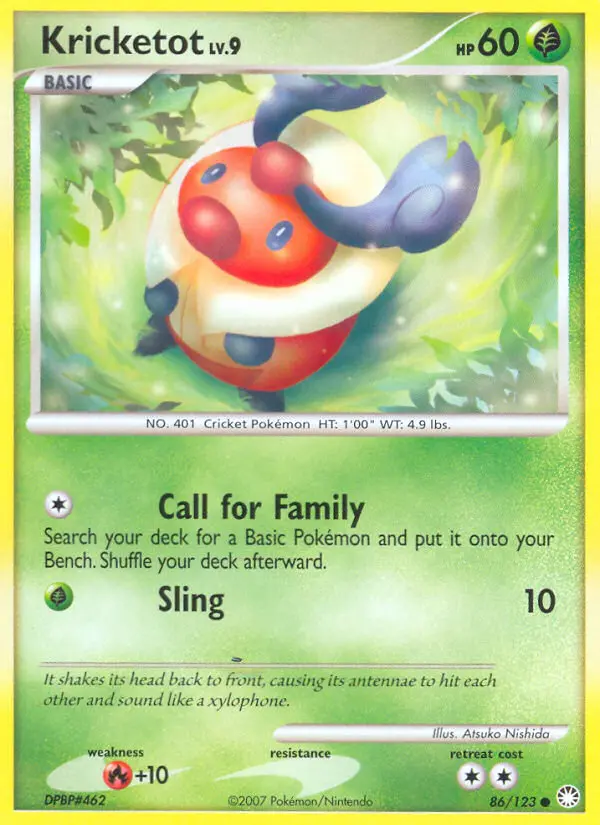 Kricketot Common Pokemon card #86 from Mysterious Treasures