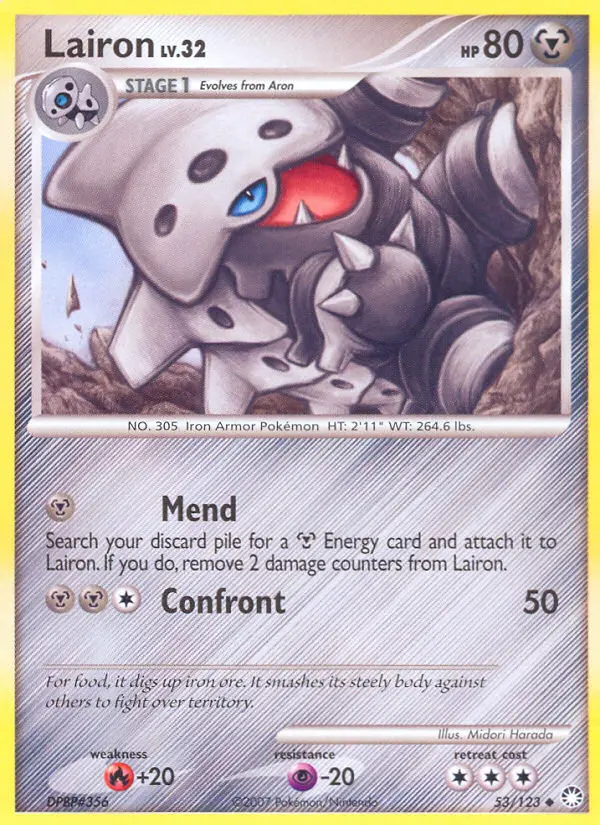 Lairon Uncommon Pokemon card #53 from Mysterious Treasures