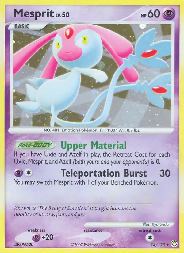 Mesprit Rare Holo Pokemon card #14 from Mysterious Treasures