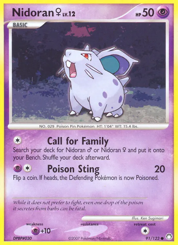 Nidoran♀ Common Pokemon card #91 from Mysterious Treasures