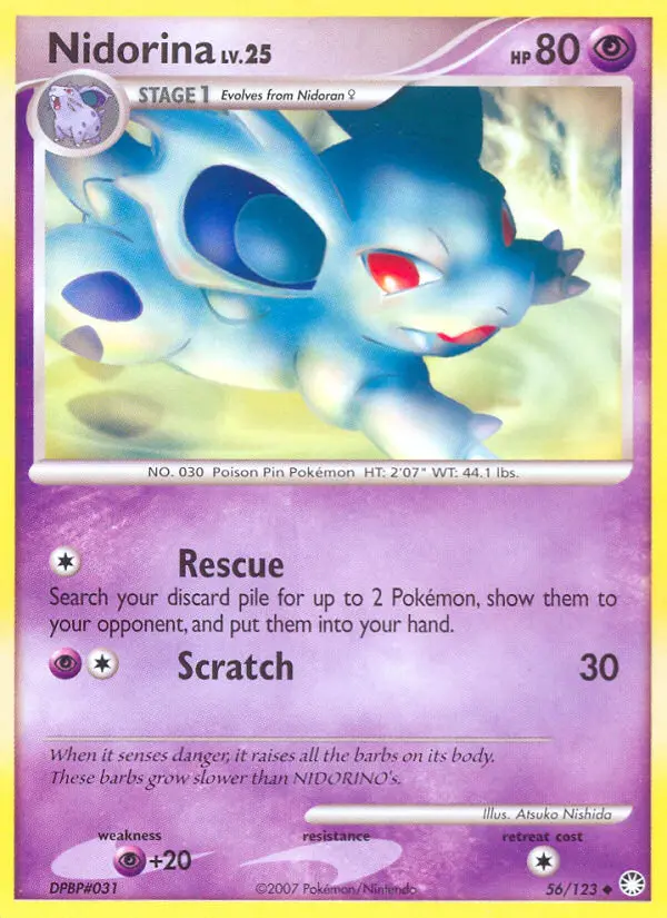 Nidorina Uncommon Pokemon card #56 from Mysterious Treasures