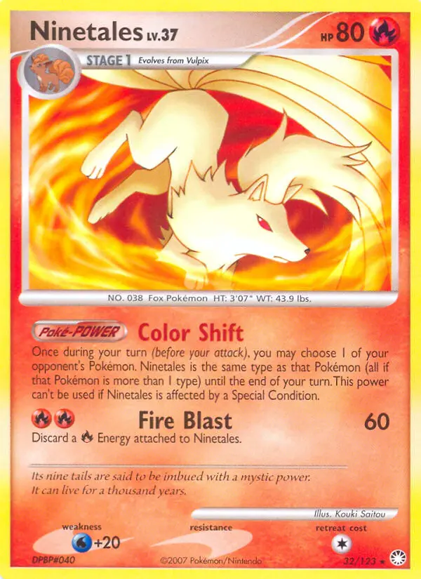 Ninetales Rare Pokemon card #32 from Mysterious Treasures
