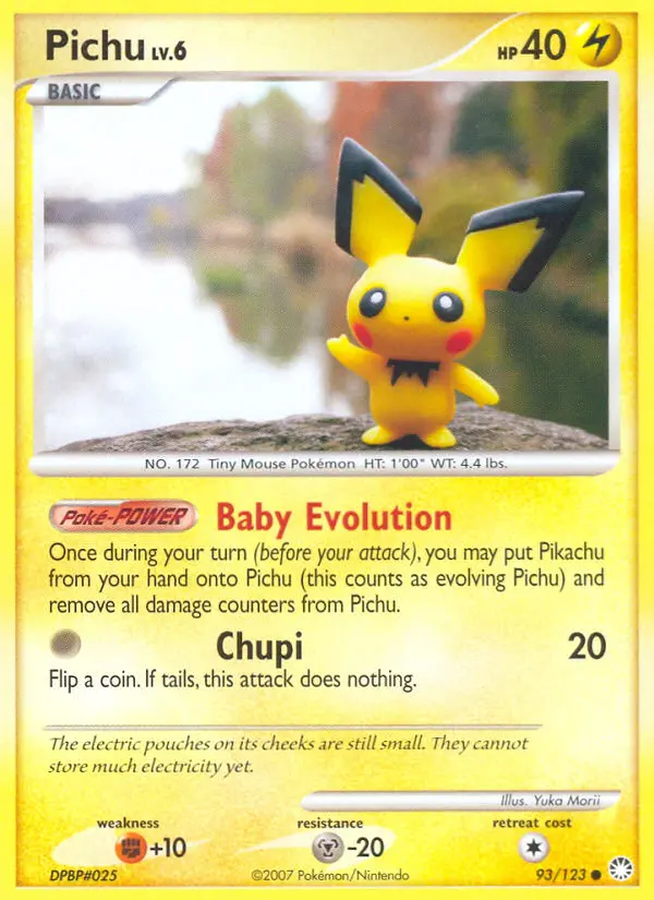 Pichu Common Pokemon card #93 from Mysterious Treasures