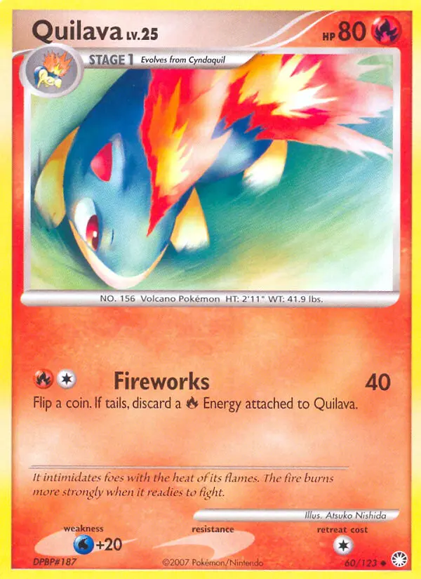 Quilava Uncommon Pokemon card #60 from Mysterious Treasures
