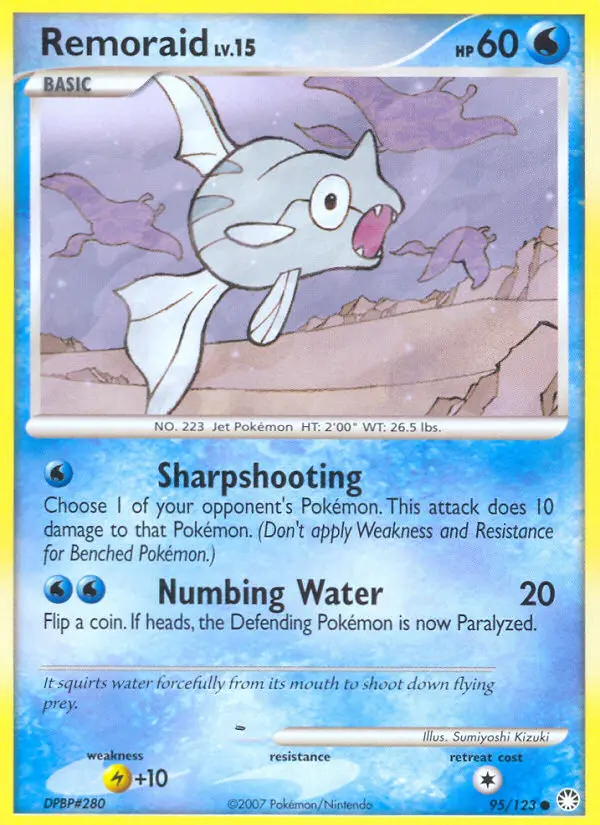 Remoraid Common Pokemon card #95 from Mysterious Treasures