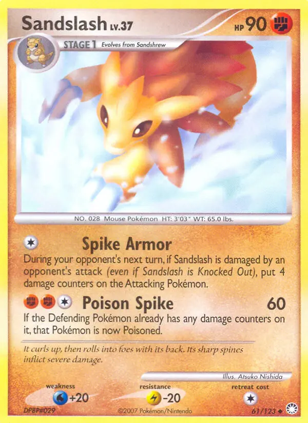 Sandslash Uncommon Pokemon card #61 from Mysterious Treasures