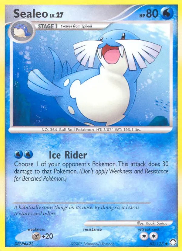 Sealeo Uncommon Pokemon card #62 from Mysterious Treasures