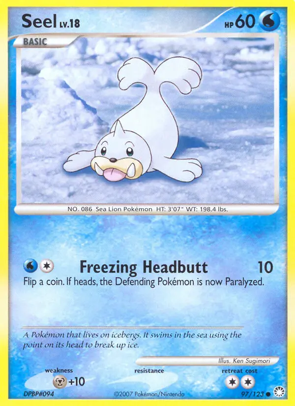 Seel Common Pokemon card #97 from Mysterious Treasures