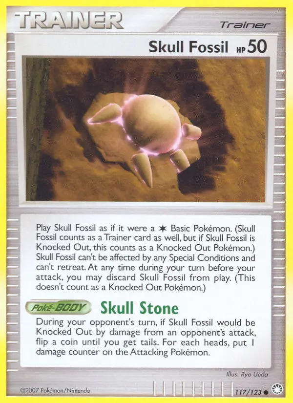 Skull Fossil Common Pokemon card #117 from Mysterious Treasures