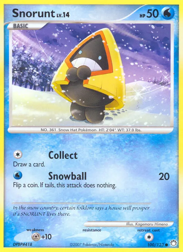 Snorunt Common Pokemon card #100 from Mysterious Treasures