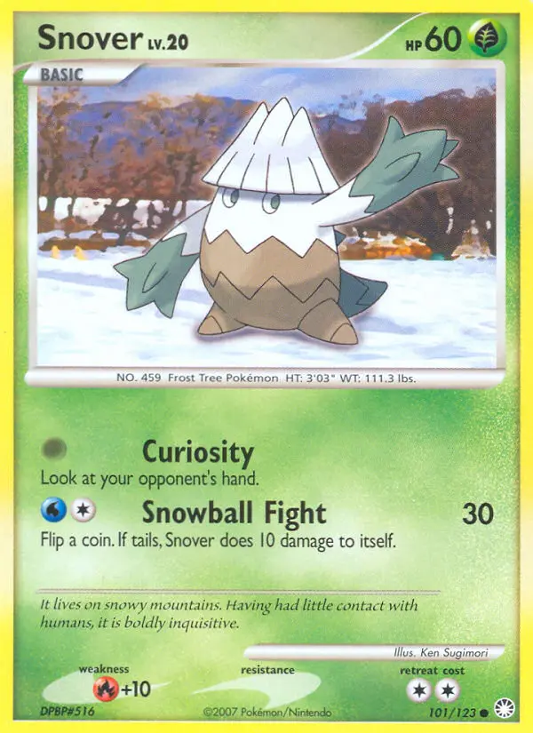 Snover Common Pokemon card #101 from Mysterious Treasures