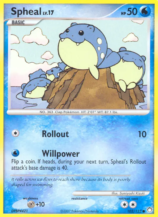 Spheal Common Pokemon card #102 from Mysterious Treasures