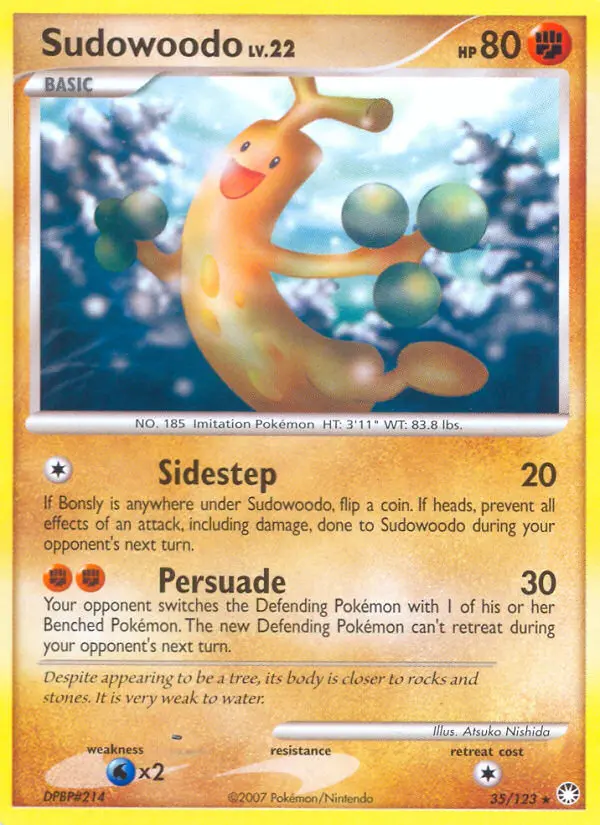 Sudowoodo Rare Pokemon card #35 from Mysterious Treasures