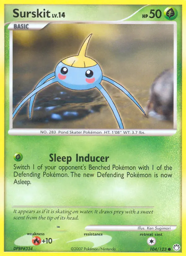 Surskit Common Pokemon card #104 from Mysterious Treasures