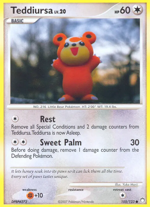 Teddiursa Common Pokemon card #105 from Mysterious Treasures