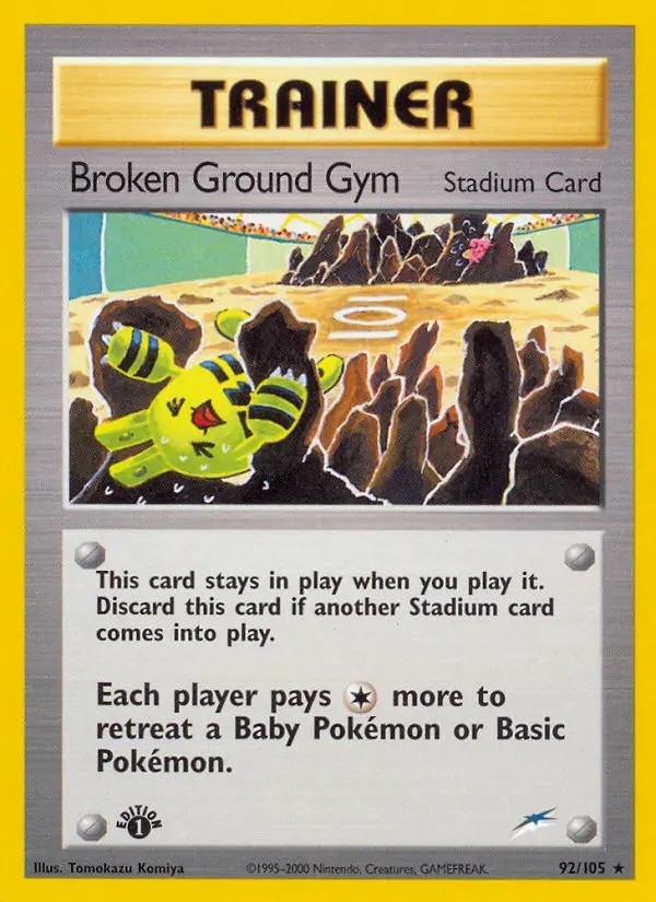 Broken Ground Gym Rare Pokemon card #92 from Neo Destiny