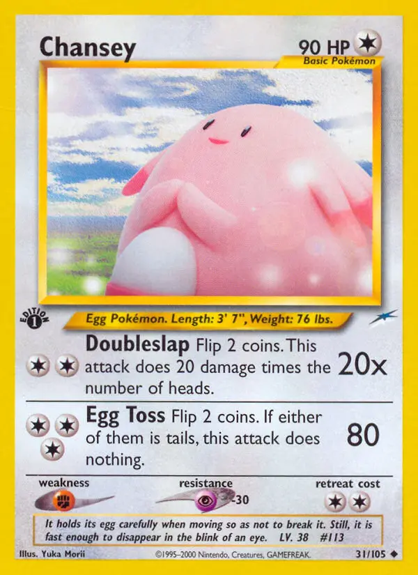 Chansey Uncommon Pokemon card #31 from Neo Destiny