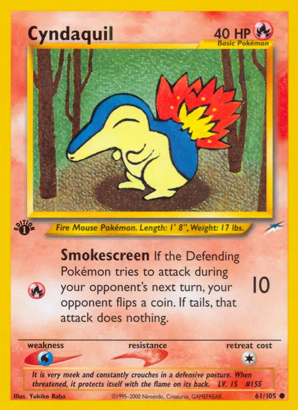 Cyndaquil Common Pokemon card #61 from Neo Destiny