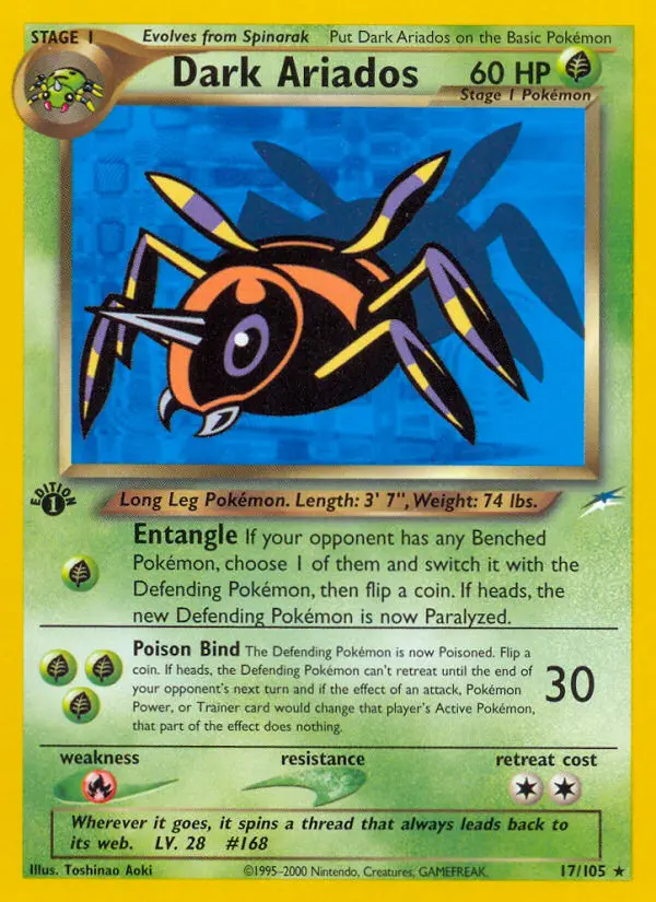 Dark Ariados Rare Pokemon card #17 from Neo Destiny