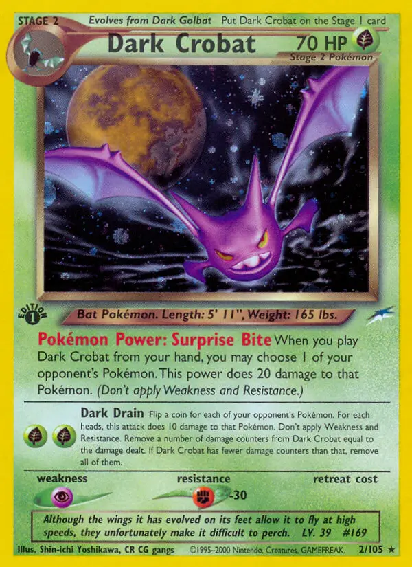 Dark Crobat Rare Pokemon card #2 from Neo Destiny