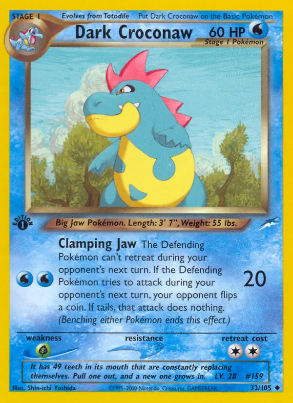 Dark Croconaw Uncommon Pokemon card #32 from Neo Destiny
