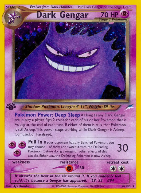 Dark Gengar Rare Pokemon card #6 from Neo Destiny