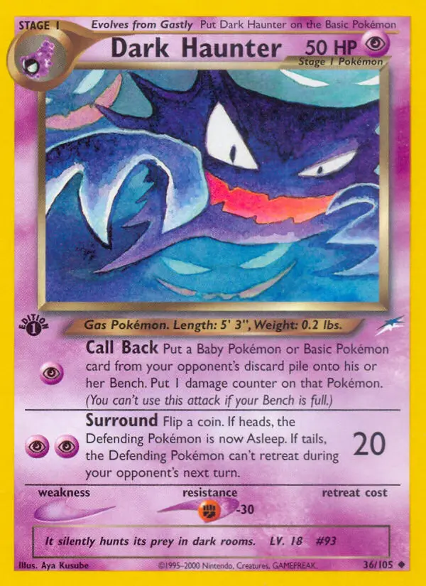 Dark Haunter Uncommon Pokemon card #36 from Neo Destiny