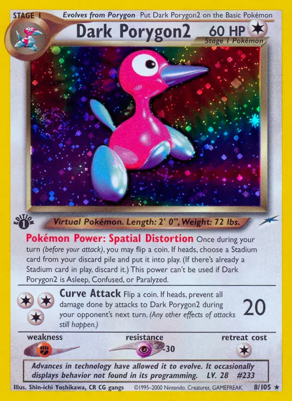 Dark Porygon2 Rare Pokemon card #8 from Neo Destiny