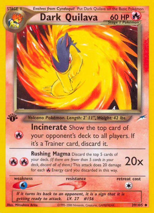 Dark Quilava Uncommon Pokemon card #39 from Neo Destiny