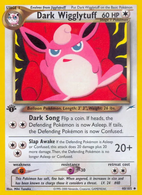Dark Wigglytuff Uncommon Pokemon card #40 from Neo Destiny