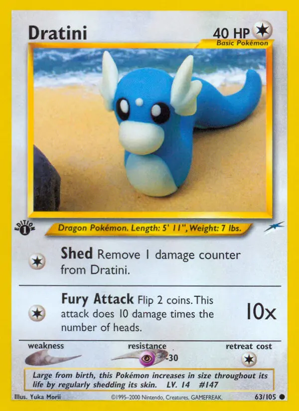 Dratini Common Pokemon card #63 from Neo Destiny