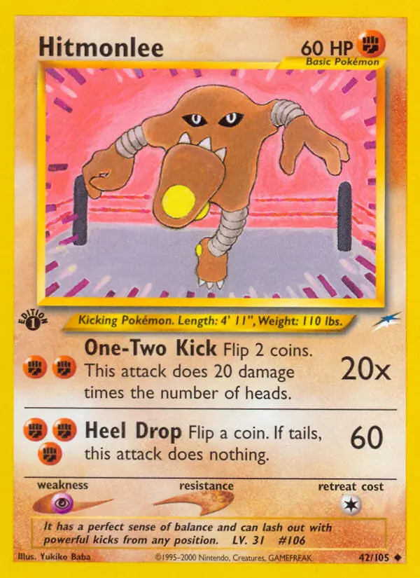 Hitmonlee Uncommon Pokemon card #42 from Neo Destiny