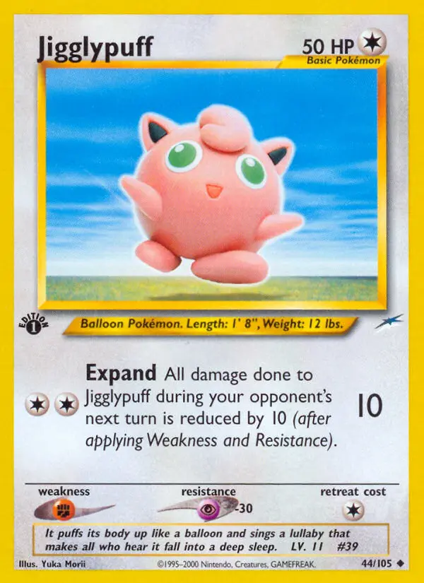 Jigglypuff Uncommon Pokemon card #44 from Neo Destiny