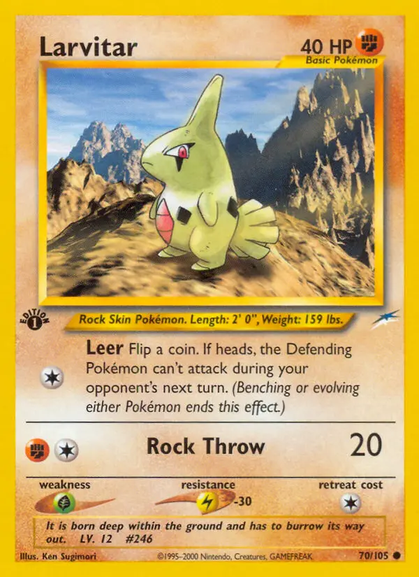 Larvitar Common Pokemon card #70 from Neo Destiny