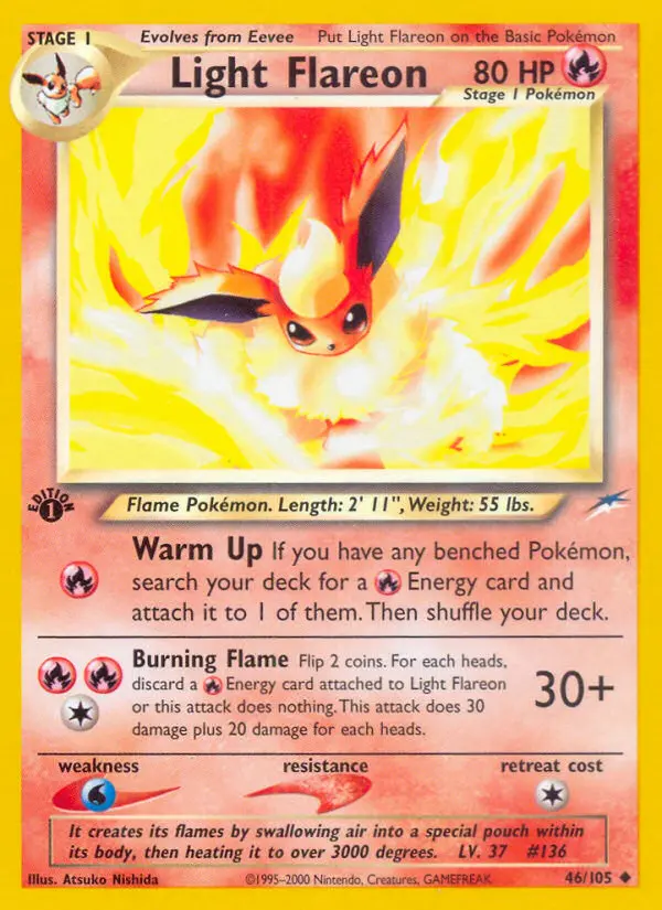 Light Flareon Uncommon Pokemon card #46 from Neo Destiny
