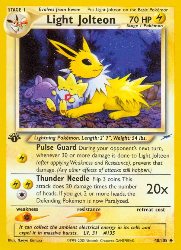 Light Jolteon Uncommon Pokemon card #48 from Neo Destiny